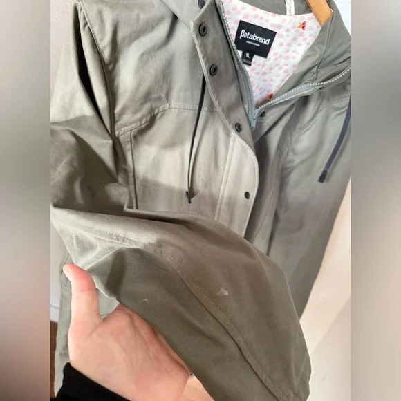 BETABRAND Women’s Morning Mess Chino Twill Green Utility Jacket Hooded - Size XL - Picture 7 of 15